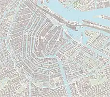 Large-scale map of the city centre of Amsterdam, including sightseeing markers, as of April&nbsp;2017[update].