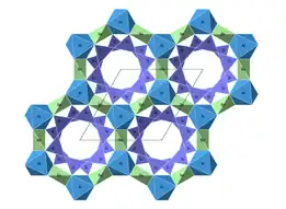 Beryl crystal structure with view down C&nbsp;axis
