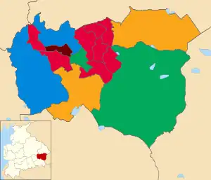 2022&nbsp;&nbsp;Labour Party (UK): 8 &nbsp;&nbsp;Conservative Party (UK): 2 &nbsp;&nbsp;Liberal Democrats (UK): 2 &nbsp;&nbsp;Green Party of England and Wales: 2 &nbsp;&nbsp;Burnley and Padiham Independent Party: 1