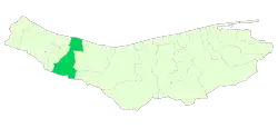 Location of Chalus County in&nbsp;Mazandaran&nbsp;province