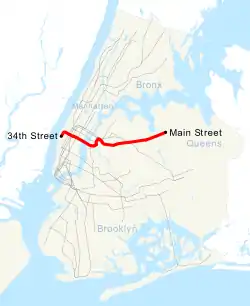 Map of the "7" train