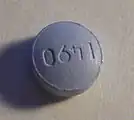 220&nbsp;mg tablet of naproxen sodium. Imprint L490 (upside-down). Round, light blue tablet.