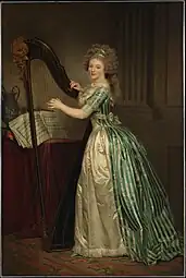 Self-Portrait with a Harp; by Rose-Adélaïde Ducreux; 1791; oil on canvas; 193 x 128.9&nbsp;cm; Metropolitan Museum of Art