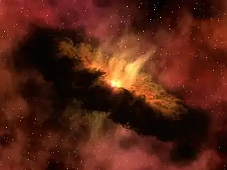 Image 47A 2012 artistic impression of the early Solar System's protoplanetary disk from which Earth and other Solar System bodies were formed (from Earth)